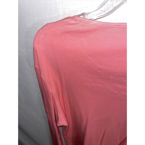 Quacker Factory Casual Blouse Women’s Size Large Pink Sequins Long Sleeve Cotton - Picture 11 of 12